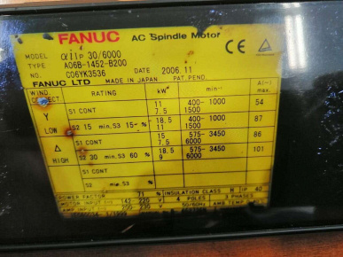  FANUC A06B-1452-B200  Goodway GS-280MS
